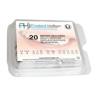 Miroirs plan aluminium Boite de 12 miroirs Prodont Holliger