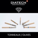 Fraises Diatech Diamant Tonneaux/olives - Blister de 5 fraises / Coltene