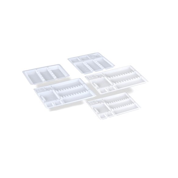 Plateaux jetables Blanc - Compartimentés Medistock