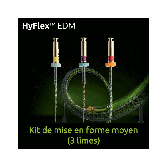 Limes Hyflex EDM Kit de mise en forme moyen 3 limes Coltene