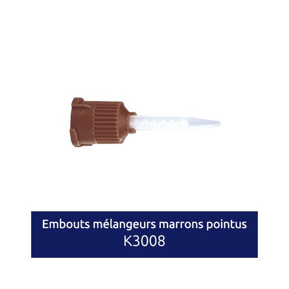 Embouts mélangeurs marron pointus 100 embouts Medistock