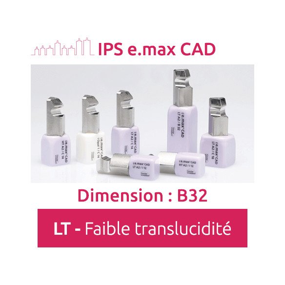 IPS e.max CAD LT (faible translucidité) Dimension B32 - 3 blocs Ivoclar Vivadent