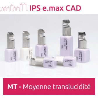 IPS e.max CAD MT (translucidité moyenne) - 5 blocs Ivoclar Vivadent