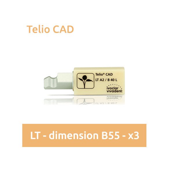 Telio CAD LT (faible translucidité) dimension B55 - 3 blocs Ivoclar