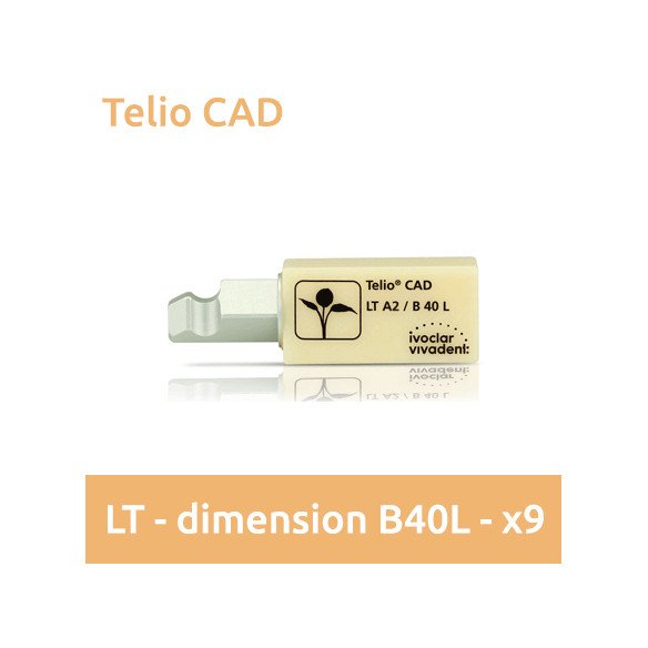 Telio CAD LT (faible translucidité) dimension B40L - 9 blocs Ivoclar