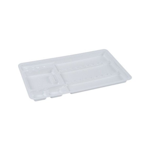 Plateau jetable avec compartiment lisse 28x18cm - 400u  Medibase