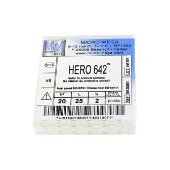 Limes Hero 642 Manche plastique boite de 6 limes Micro Mega Déstockage