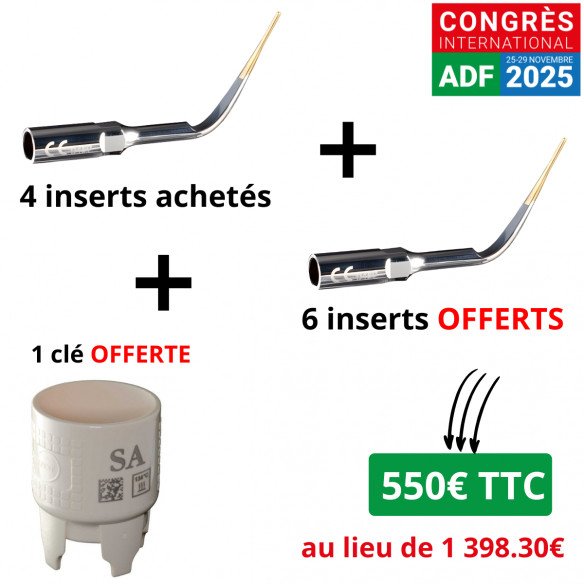 Pack 4 inserts achetés = 6 offerts + 1 clé dynamométrique Scorpion