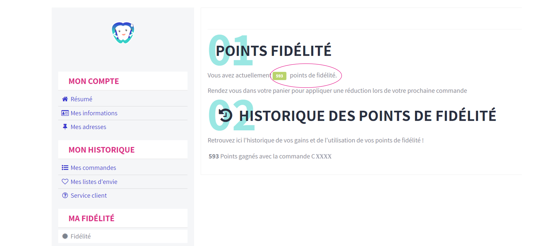 Points de fidélité Discount Dentaire